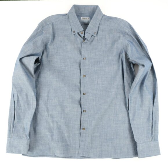 CI by Tom James Heather Dress Shirt Long Sleeve Button Down Blue Size XL Tall - Picture 1 of 7